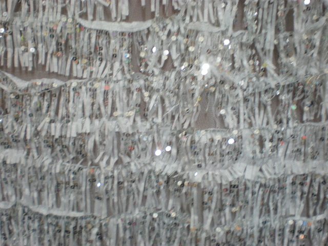 1.Silver Fringe Fabrics With Sequins